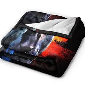 50"x40" Blanket Panther Sunset Black Fleece Blanket Throw Blanket Lightweight Microfiber Blankets for Bed Couch Sofa Blanket Quilt