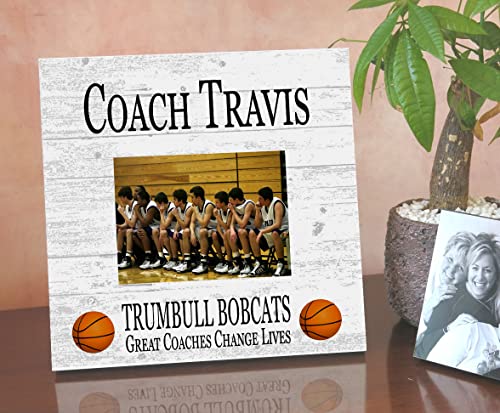 Broad Bay Basketball Coach Gift Plaque with Photo - UPLOAD Team Picture - Frame Alternative Personalized Appreciation Award For End Of Season Coaches Present 10in x 10in (Basketball)