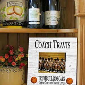 Broad Bay Basketball Coach Gift Plaque with Photo - UPLOAD Team Picture - Frame Alternative Personalized Appreciation Award For End Of Season Coaches Present 10in x 10in (Basketball)