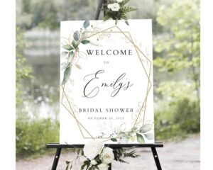 bridal shower sign, greenery welcome sign, bridal shower welcome sign, bridal shower home decor, bridal shower banner, welcome yard sign for indoor and outdoor use