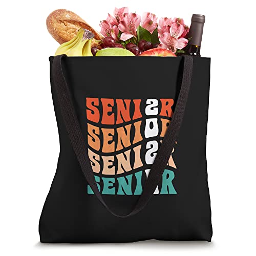 Groovy My Last Day Senior 2024 Graduation Class Boho Rainbow Tote Bag