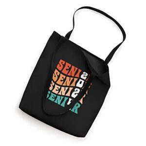 Groovy My Last Day Senior 2024 Graduation Class Boho Rainbow Tote Bag