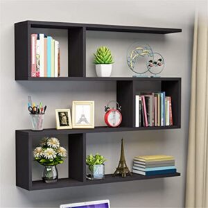 codomi floating shelf wood floating shelves for wall storage wall shelf for study room office living room wall mounted wooden display shelf for bedroom garage – black 31.5″ l x 5.9″ w x 29.5″ h
