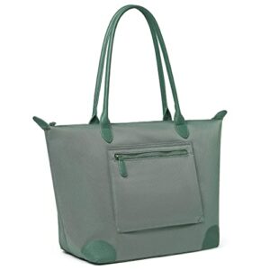 doris&jacky nylon handbags for women leather satchel shoulder purse large lightweight work travel tote bags top zipper (19-light green)…