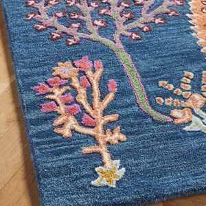 Restoration and Renovation New Summit Hand Made Area Rugs 100% New Zealand Wool Rugs (Navy, 12x9 ft)