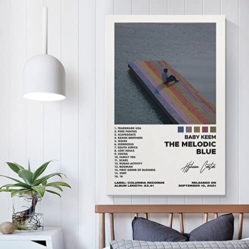 Baby Keem The Melodic Blue Album Cover Poster for Aesthetic Room Decor Merch Art Wall Print Wallpaper for Bedroom for Teen Girls Boys 12x18inch(30x45cm)