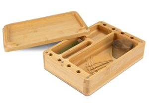 viking factory rolling tray stash box with magnetic suction – plenty of storage space to organise herbal accessories is organised neatly in each compartment