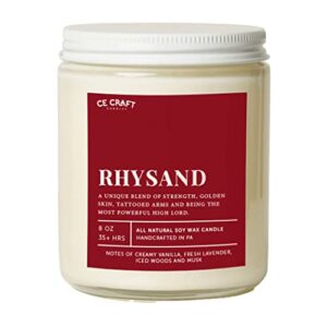 c&e craft – rhysand scented candle – iced vanilla woods candle – book inspired candle – book gift – bookish candle – gift for her, book boyfriend