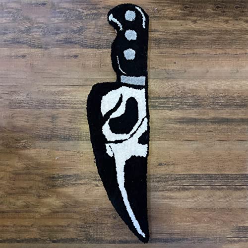 Ntpwenla Scary Knife Shape Figure Rug,Bed Front Rug Polyester Home Welcome Rug Decor