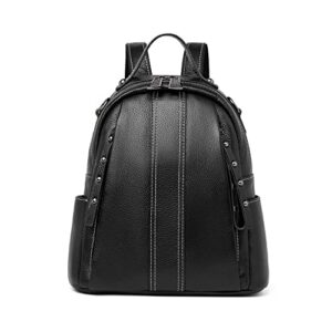 doris&jacky women leather backpack purse casual shoulder bag fashion ladies satchel bags (black.4)