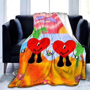 uyokttm flannel blanket comfy lightweight warm throw blanket all seasons bedding for sofa living room 50″x40″