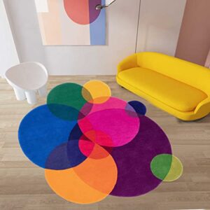 colorful irregular shaped funky area rug 6×9 washable soft wool shaggy abstract rug for living room bedroom cute carpet under dining table indoor outdoor floorcover runner rug