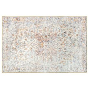 2x3 Rug Non Slip Machine Washable Rug 2x3 Vintage Rug Boho Rug Small Rugs for Bedroom Kitchen Entryway Persian Abstract Oriental Accent Area Rug Retro