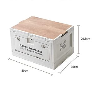 Folding Storage Box with Wooden Cover, Car Trunk Organizer for Sedan, Folding Box, Folding Storage Boxes, Camping Storage Box, for Camping,car Storage, Home Sorting