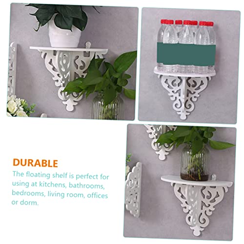 Cabilock 2pcs Flower Bracket Nursery Style Bedroom Office Organizer Vintage Pot Bathroom Carving Kitchen Decorative Sundries Wall-Mounted Retro Flowerpot Organization Home Decor Living