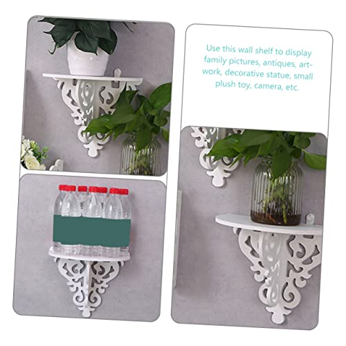 Cabilock 2pcs Flower Bracket Nursery Style Bedroom Office Organizer Vintage Pot Bathroom Carving Kitchen Decorative Sundries Wall-Mounted Retro Flowerpot Organization Home Decor Living