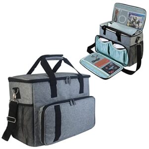 boczif carrying case compatible with ps5/ps4/ps4 pro, large capacity playstation 5 storage bag holding game console, controller, laptop, disks, headset, charger, game cards and gaming accessories