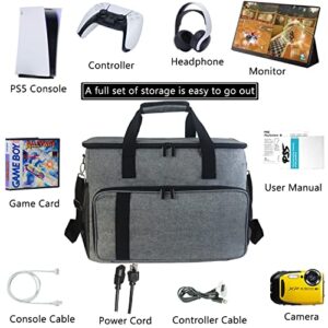 Boczif Carrying Case Compatible with PS5/PS4/PS4 Pro, Large Capacity Playstation 5 Storage Bag Holding Game Console, Controller, Laptop, Disks, Headset, Charger, Game Cards and Gaming Accessories