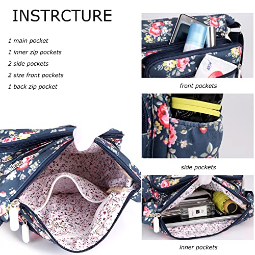 LassZone Women's Totes Bag Multi-Pocket Casual Handbags Crossbody Shoulder Bags for Women Ladies Girls Simlish Shopping Bag