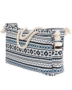 livacasa extra large thickening waterproof beach bags for women men, travel tote bag with zipper sandproof beach tote bag