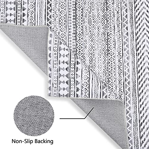 RUGSREAL 9 x 12 Boho Area Rug Machine Washable Area Rug Modern Moroccan Large Carpet Non-Slip Low Pile Area Rug for Home Office Living Room Bedroom, 9' x 12'