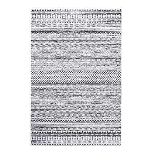 RUGSREAL 9 x 12 Boho Area Rug Machine Washable Area Rug Modern Moroccan Large Carpet Non-Slip Low Pile Area Rug for Home Office Living Room Bedroom, 9' x 12'