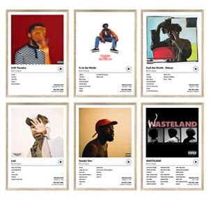 Hulilis Brent Faiyaz Music Album Cover Posters Print Room Aesthetic Dorm Decor HD Print Aesthetic Pictures for Living Room Bedroom Music Classroom Wall Art Decor Set of 6 Unframed 7x10 inch