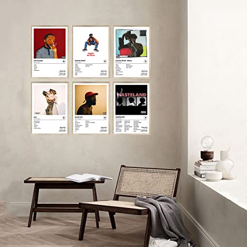 Hulilis Brent Faiyaz Music Album Cover Posters Print Room Aesthetic Dorm Decor HD Print Aesthetic Pictures for Living Room Bedroom Music Classroom Wall Art Decor Set of 6 Unframed 7x10 inch