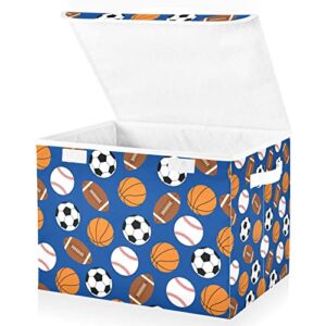 runningbear sports football baseball basketball soccer large storage bins with lid collapsible storage bin toy bin storage organizer decorative storage box for office outside cars