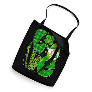 LOVE Gnomes Irish Lucky Shamrock Leopard St Patrick's Day Tote Bag