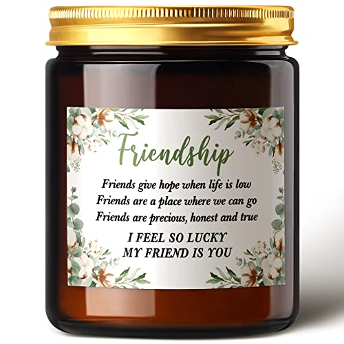 Friendship Gifts for Women Best Friend Candle Gifts for Her Birthday Gifts for Women Friends Lavender Scented Candle Gift Natural Soy Wax Candle Gifts for Friends Bedroom Bathroom