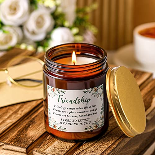 Friendship Gifts for Women Best Friend Candle Gifts for Her Birthday Gifts for Women Friends Lavender Scented Candle Gift Natural Soy Wax Candle Gifts for Friends Bedroom Bathroom