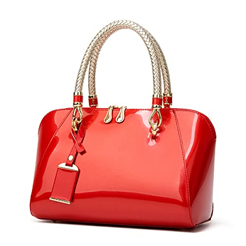 DDQYYSPP Shiny Patent Women Faux Leather Handbags Crossbody Bag Top Handle Purse Satchel Bag Shoulder Bag