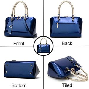 DDQYYSPP Shiny Patent Women Faux Leather Handbags Crossbody Bag Top Handle Purse Satchel Bag Shoulder Bag