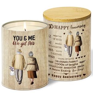 wedding anniversary candels gifts for him her wife husband men, romantic anniversary marriage gift for couple mom dad parents, happy anniversary for girlfriend boyfriend lavender candels gifts