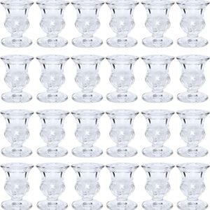 Hosley Set of 96 Glass Taper Candle Holders 2.5 Inches High Ideal Gift for Weddings Party Favor Reiki Meditation O3