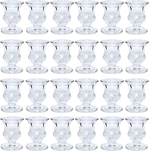 Hosley Set of 96 Glass Taper Candle Holders 2.5 Inches High Ideal Gift for Weddings Party Favor Reiki Meditation O3