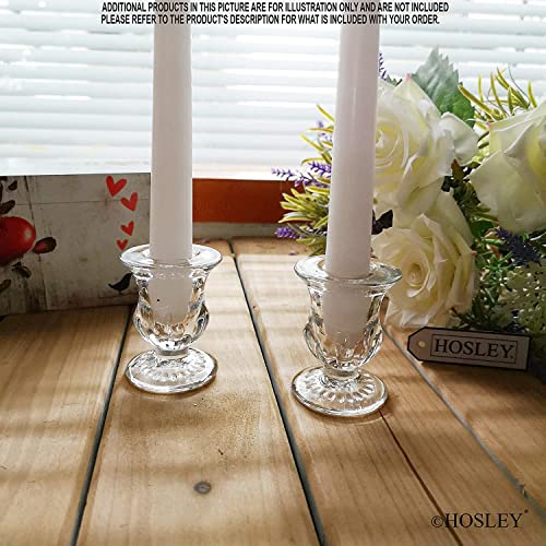 Hosley Set of 96 Glass Taper Candle Holders 2.5 Inches High Ideal Gift for Weddings Party Favor Reiki Meditation O3