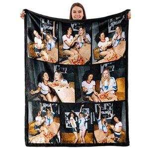 custom blanket with photos text personalized flannel throw blankets customized blanket for baby family best friend birthday christmas halloween fathers mothers valentines day gift