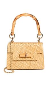 serpui marie women’s stella bun straw mini bag, toast, tan, one size