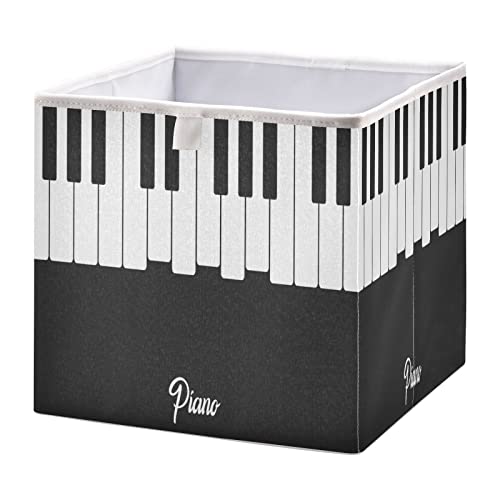 xigua Storage Cube Piano Keys Foldable Storage Bins, Closet Shelves Organizer Fabric Storage Baskets for Clothes, Toys, Books, Office Supplies (Rectangular)