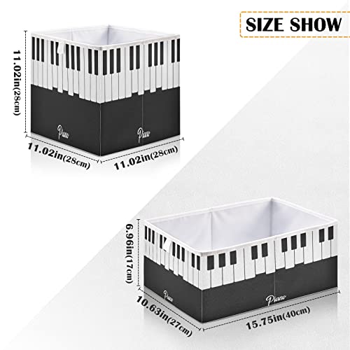 xigua Storage Cube Piano Keys Foldable Storage Bins, Closet Shelves Organizer Fabric Storage Baskets for Clothes, Toys, Books, Office Supplies (Rectangular)