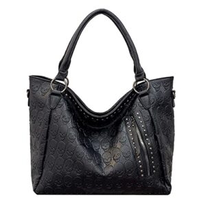 ddqyyspp handbags and purses for women leather shoulder bag skull print satchel fashion top-handle tote ladies wallet