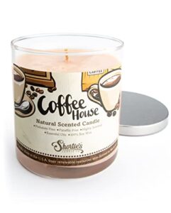 coffee scented natural soy candle, essential fragrance oils, 100% soy, phthalate & paraben free, clean burning, 9 oz.