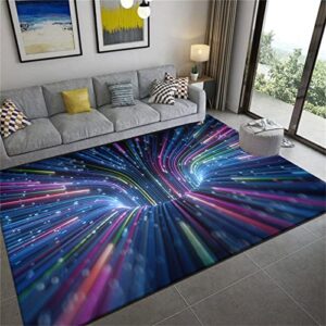 zlxmn 3d hd stereoscopic optical illusion area rug, 6x8ft illusion trap geometric swirl pattern rugs, abstract color illusion living room decor rugs for room bedroom game room non-slip washable rugs