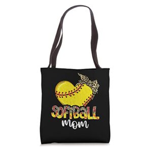 leopard baseball softball mommy mama mother’s day mom life tote bag