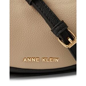 Anne Klein Color Blocked Crescent Crossbody, Stone/Black