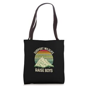 support wildlife raise boys scout camping tote bag