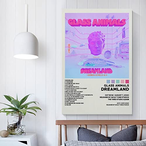 XIAOMB Glass Animals Poster Dreamland Poster Album Cover Poster for Bedroom Aesthetic Wall Decor Canvas Wall Art Gift 12x18inch(30x45cm)