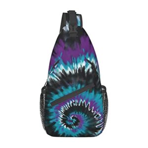 opzaeuv colorful tie dye shoulder multipurpose crossbody bag, outdoor casual chest messenger backpack bag for men and women